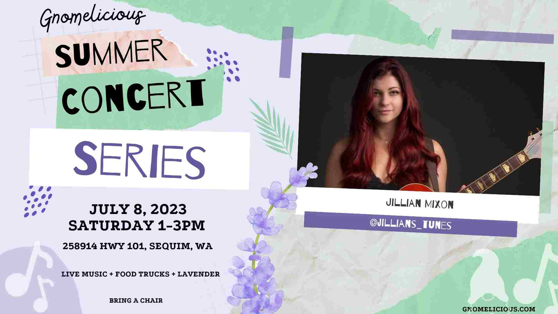 Gnomelicious Lavender Farm Summer Concert Series "Jillian Mixon"