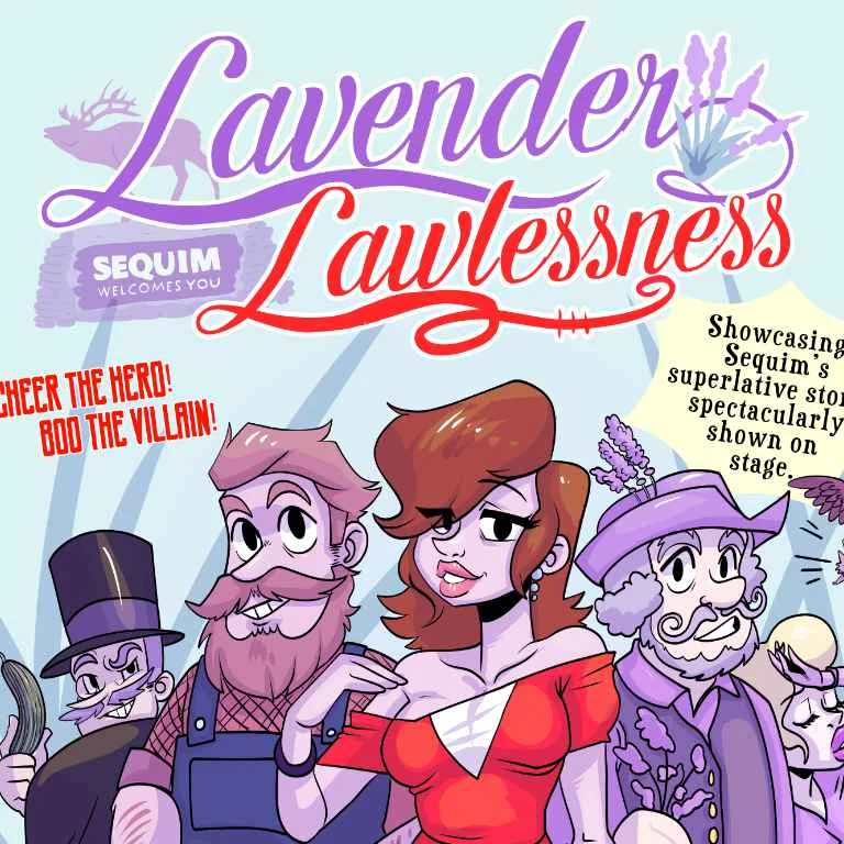 Olympic Theater Arts Lavender Melodrama Poster "Lavender Lawlessness"